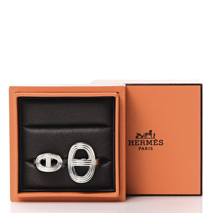 Hermes Sterling Silver TGM Chaine d'Ancre 24 Double Ring 50 5.25 6 of 6