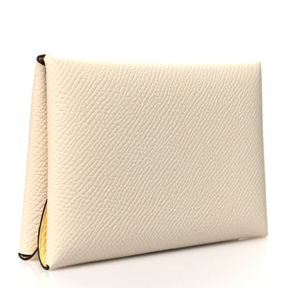 Hermes Epsom Verso Calvi Duo Card Case Nata Jaune Poussin 3 of 11