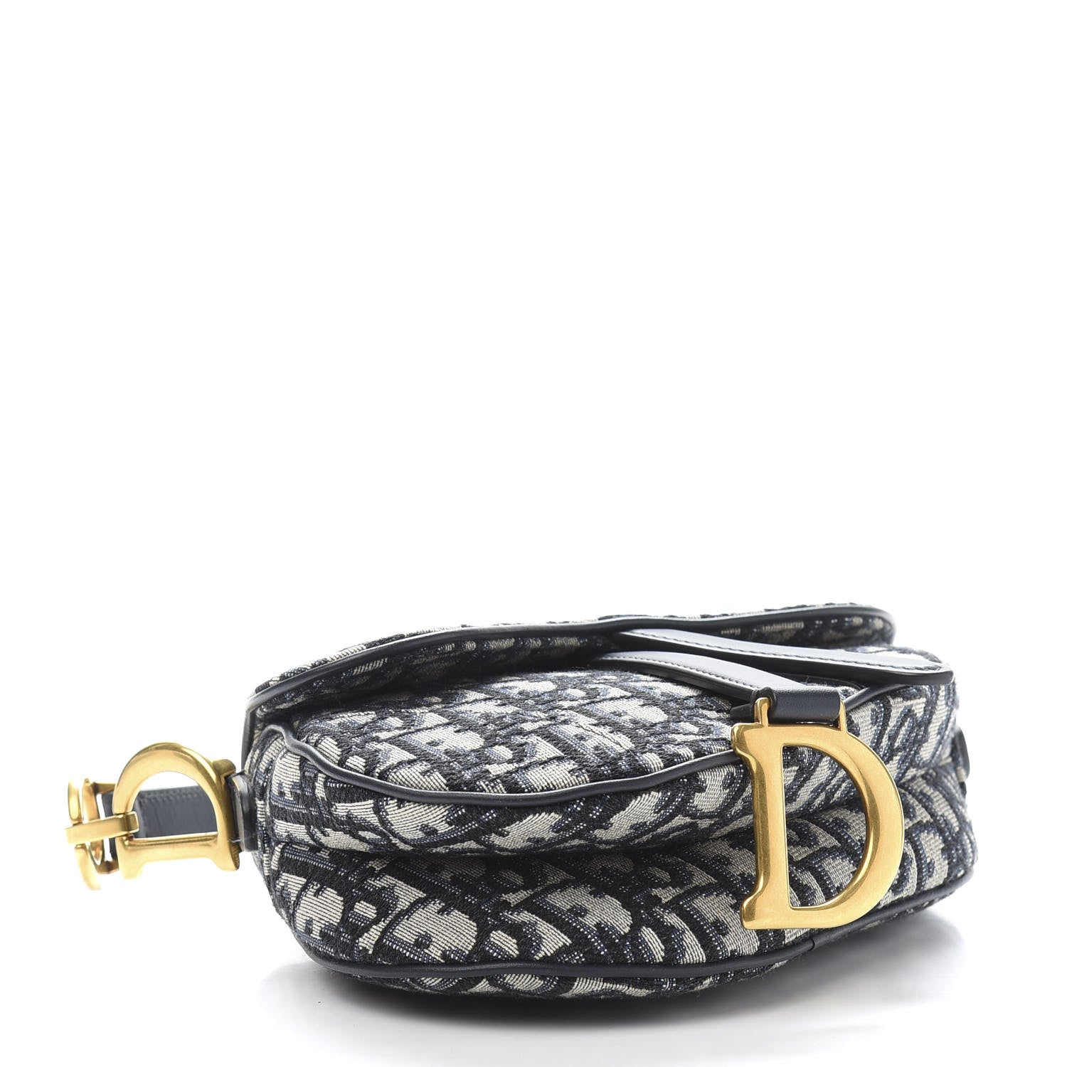 Christian Dior Oblique Mini Saddle Bag Blue 4 of 11