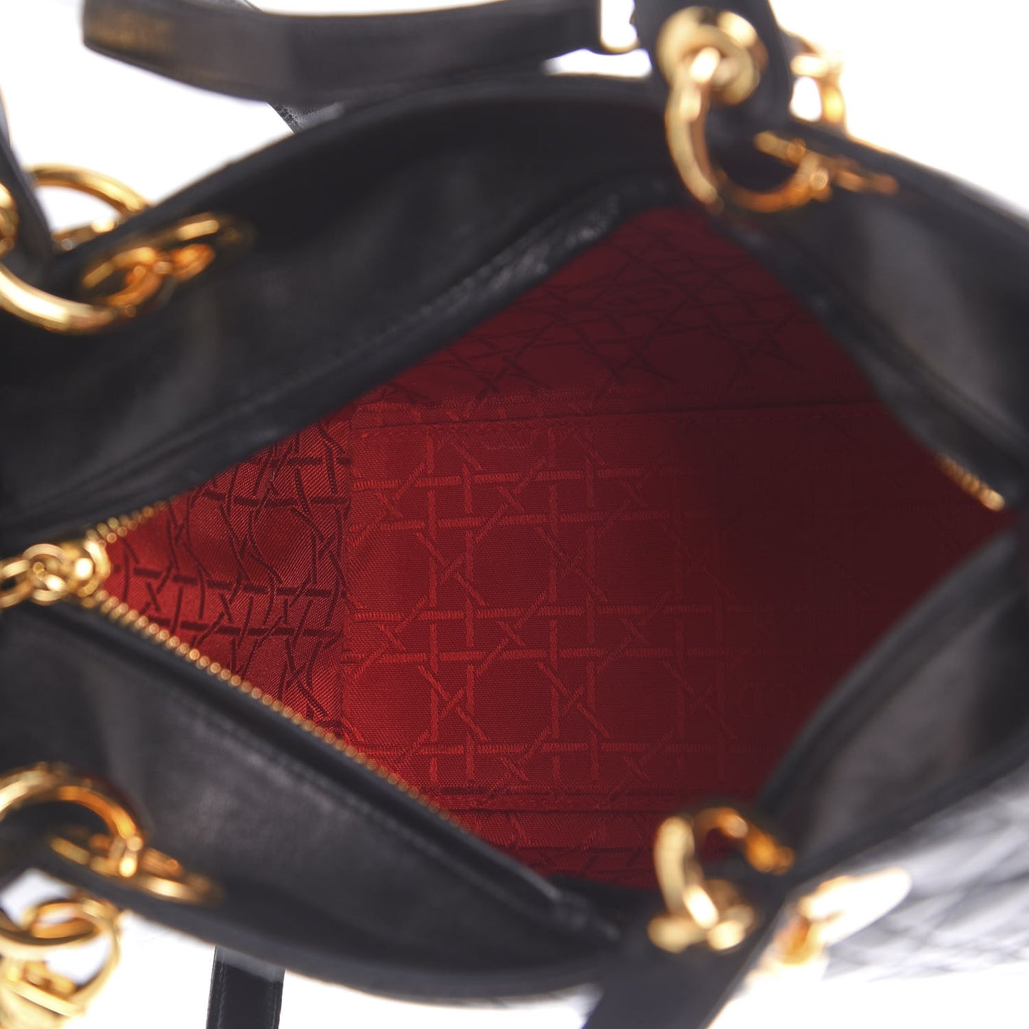 Lambskin Cannage Medium Lady Dior Black