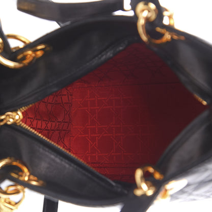 Christian Dior Lambskin Cannage Medium Lady Dior Black 6 of 11