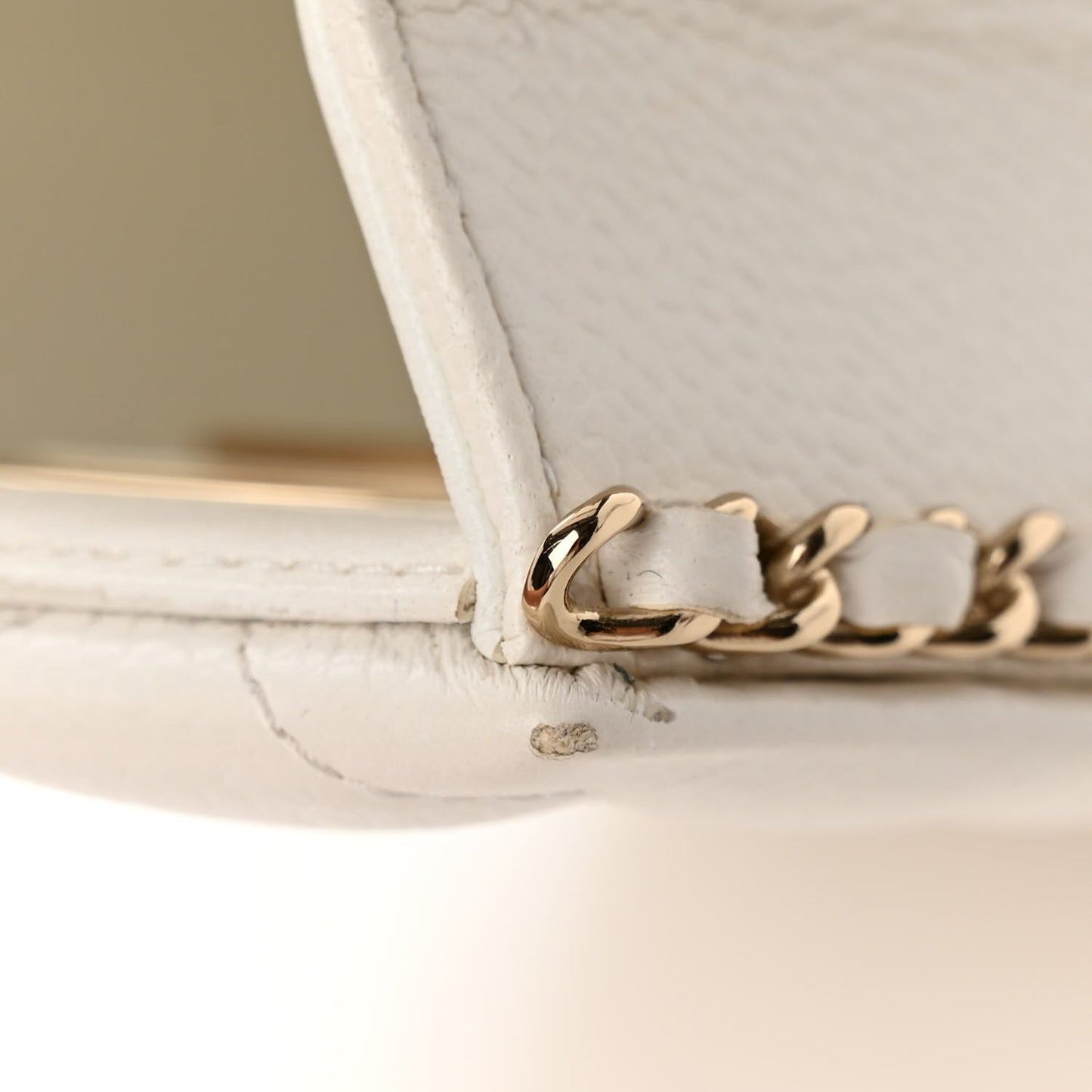 Caviar Quilted Evening Box Bag White