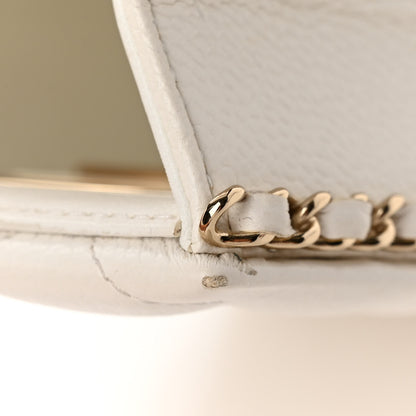 Chanel Caviar Quilted Evening Box Bag White 11 of 11
