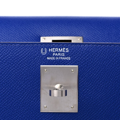 Hermes Epsom Bi-Color Horseshoe Kelly Sellier 32 Bleu Electrique Rose Pourpre 6 of 9