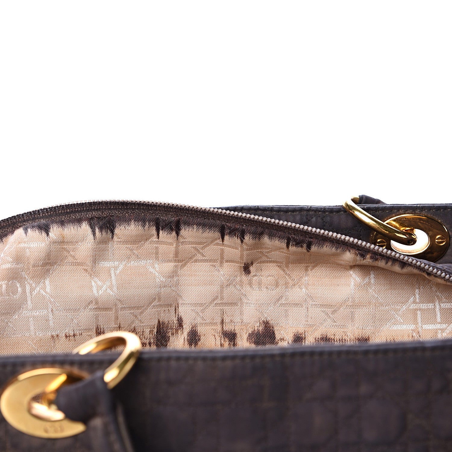 Christian Dior Nylon Cannage Large Lady Dior Tote Brown 13 of 24