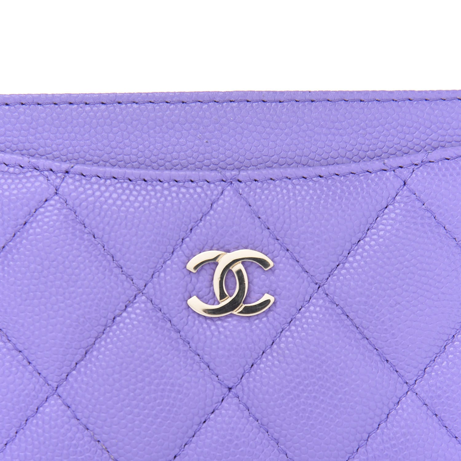Chanel Caviar Quilted Card Holder Purple 5 of 10