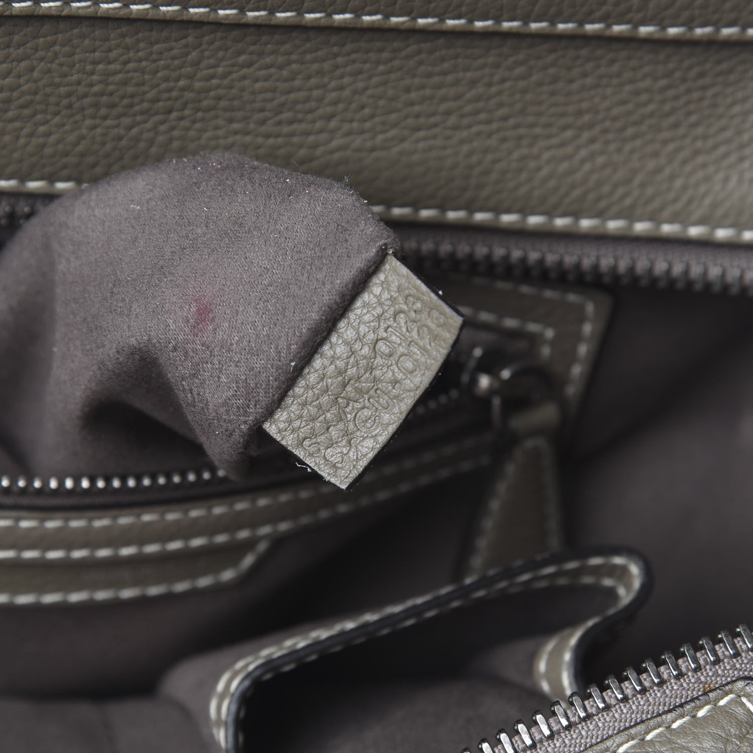 Celine Drummed Calfskin Micro Luggage Souris 6 of 9