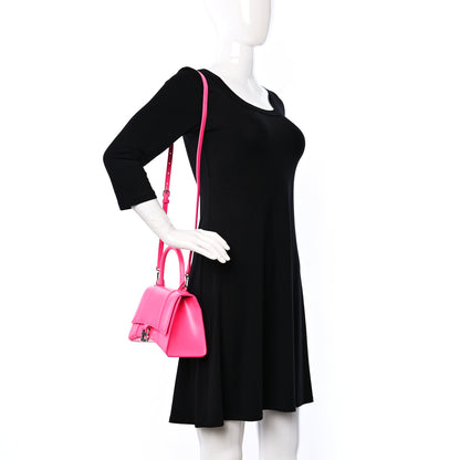Balenciaga Shiny Box Calfskin Small Hourglass Top Handle Bag Hot Pink 2 of 10