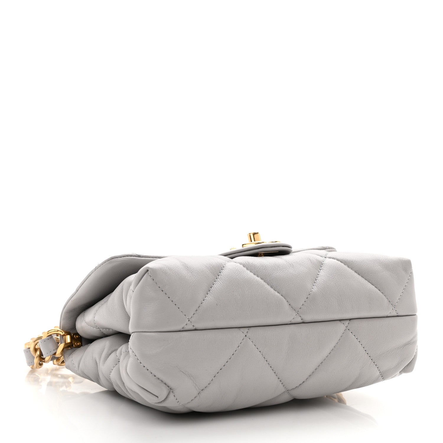 Chanel Lambskin Quilted Small Chain Top Handle Flap Grey 4 of 8