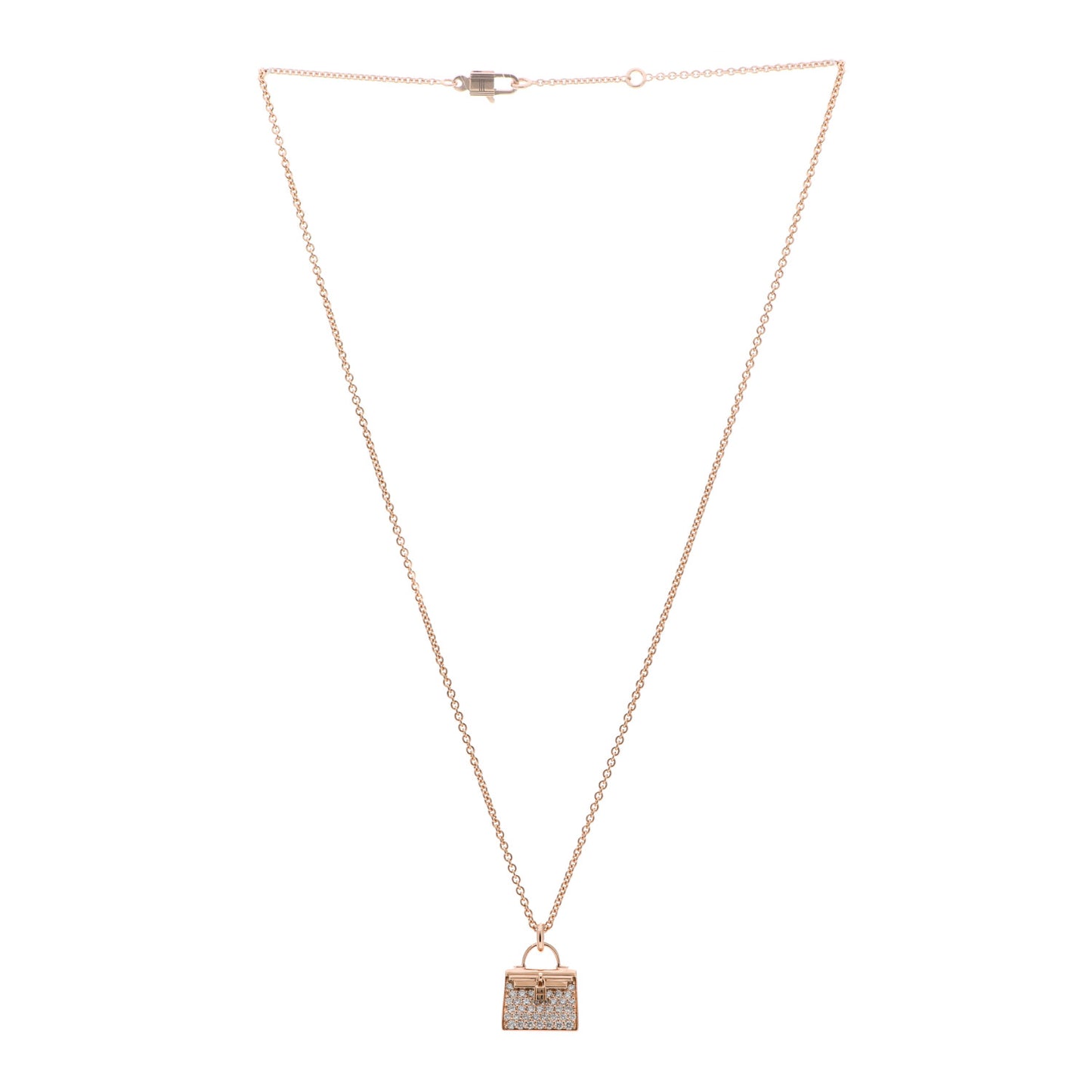 18K Rose Gold Diamond Kelly Amulettes Pendant Necklace