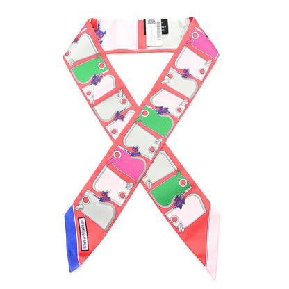 Hermes Silk Camails Twilly Grenadine Vert Rose 1 of 3