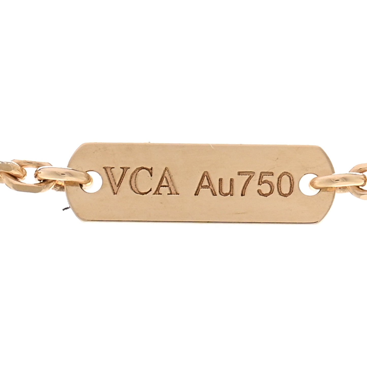 18K Yellow Gold Mother of Pearl Vintage Alhambra Pendant Necklace