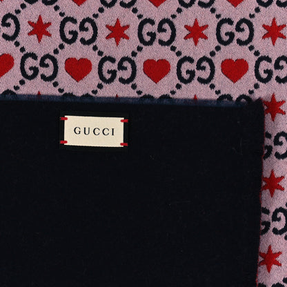 Gucci Wool Cotton GG Monogram MHerry Scarf Violet Pink 3 of 3