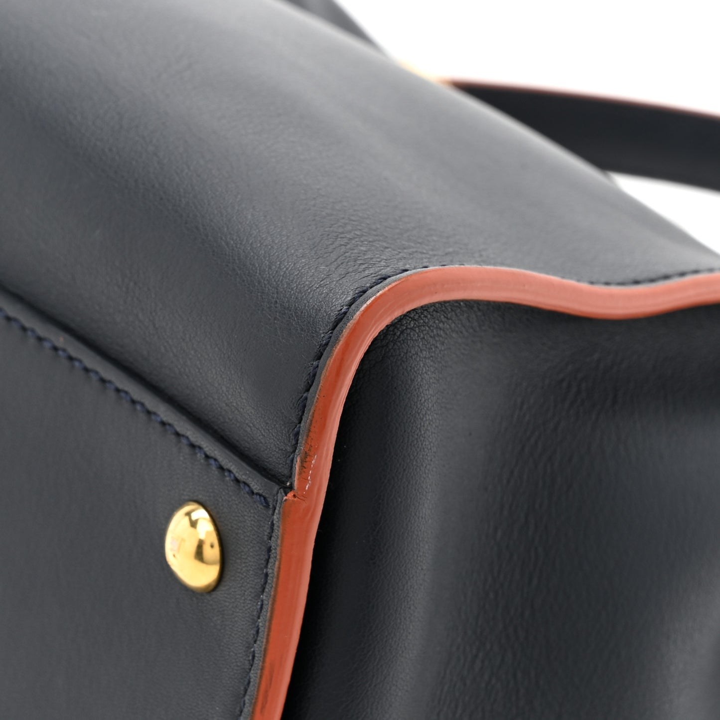 Vitello Seta Burro Medium Peekaboo Iconic Satchel Blue Notte Plaster