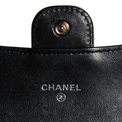 Chanel Lambskin Quilted Small Flap Wallet Black 7 of 9