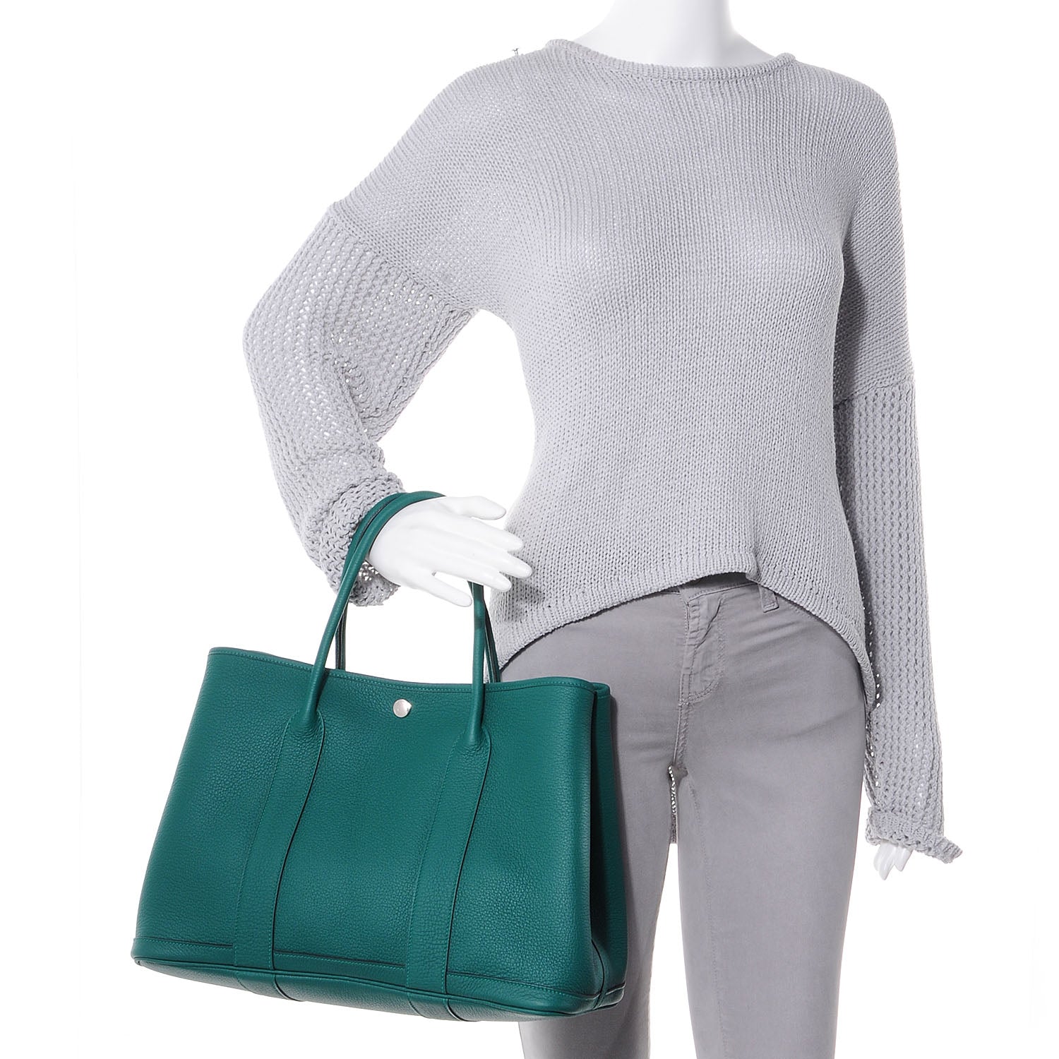 Hermes Veau Negonda Garden Party MM 36 Malachite 2 of 8