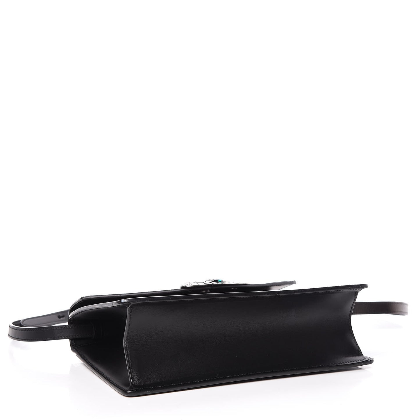 Calfskin Snakeskin Small Lilith Top Handle Bag Black