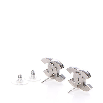 Chanel Ruthenium Tweed CC Earrings Grey 3 of 5