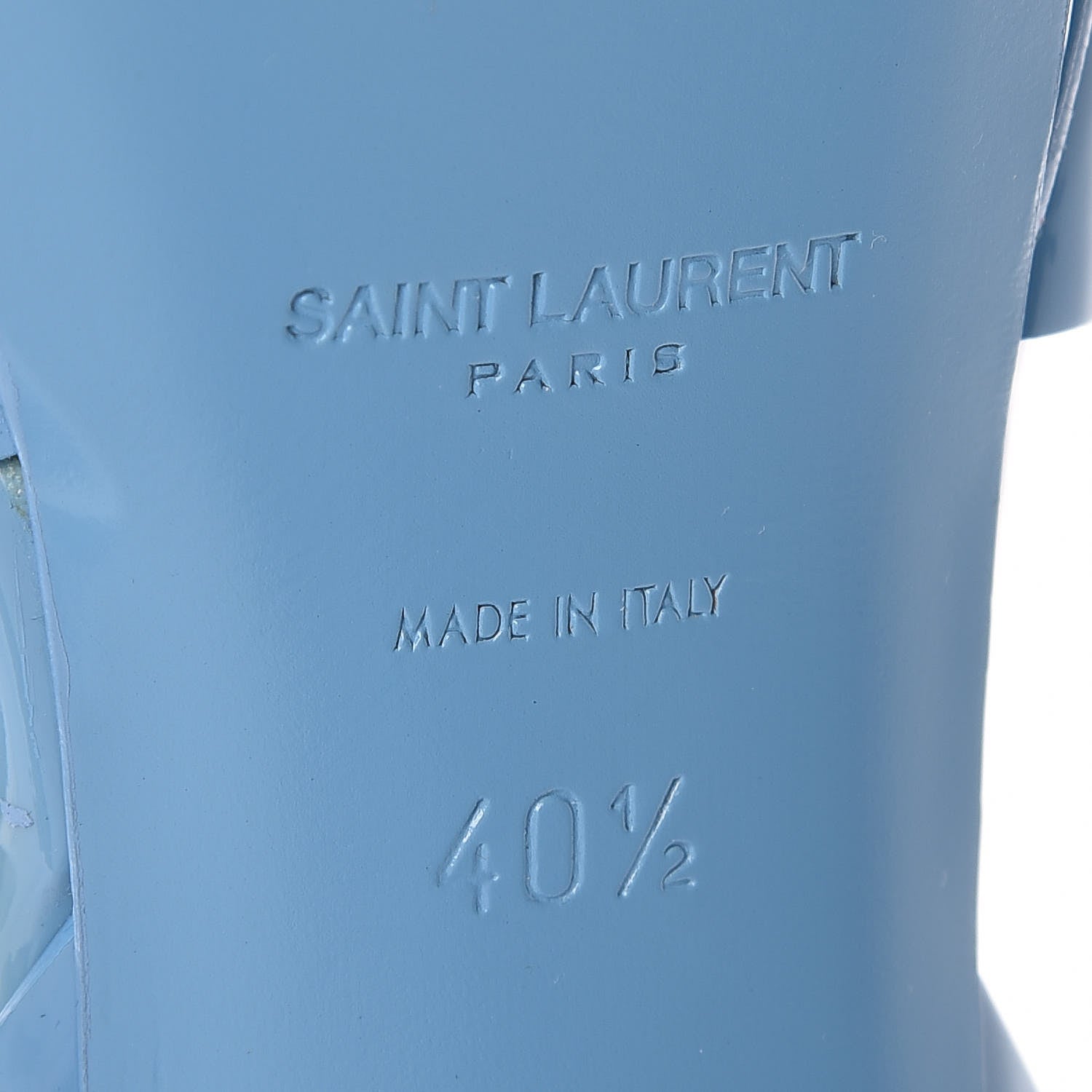 Saint Laurent Patent Tribute 75 Platform Sandals 40.5 Light Blue 8 of 9
