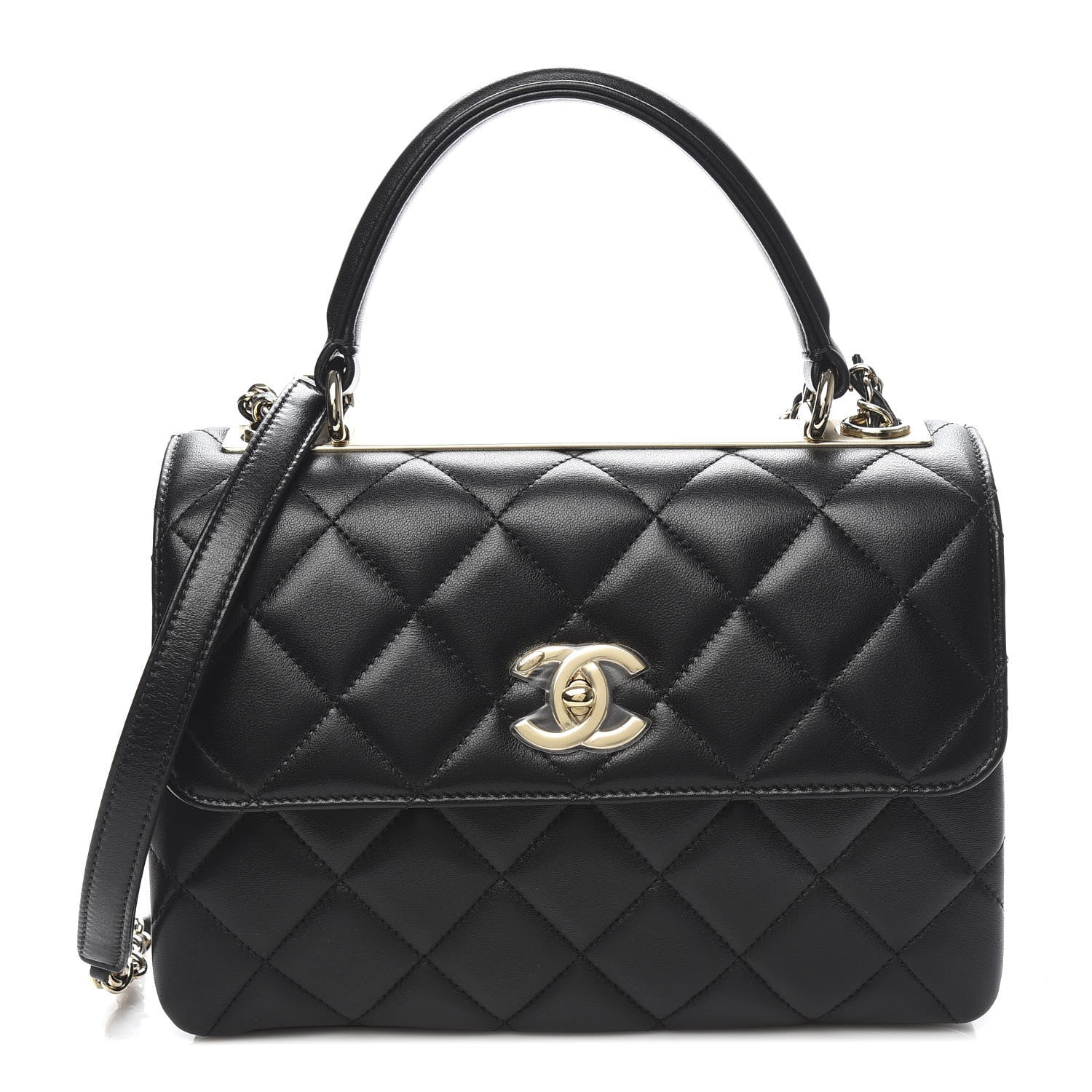 Chanel Lambskin Quilted Small Trendy CC Dual Handle Flap Bag Black 1 of 10