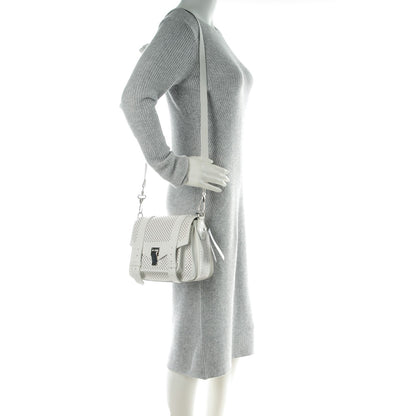 Proenza Schouler Perforated Calfskin PS1 Pouch Messenger Optic White 2 of 10