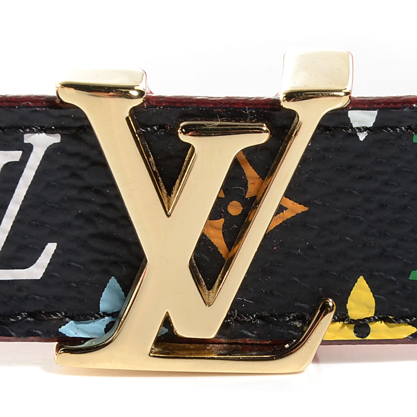 Monogram Multicolor LV Initiales Belt 80 32 Noir Grenade