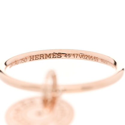 Hermes 18K Rose Gold Diamond Gambade Ring 49 5 5 of 7
