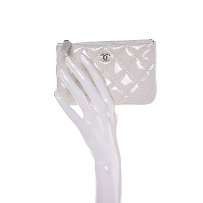 Chanel Patent Quilted Small Cosmetic Case White 2 of 8