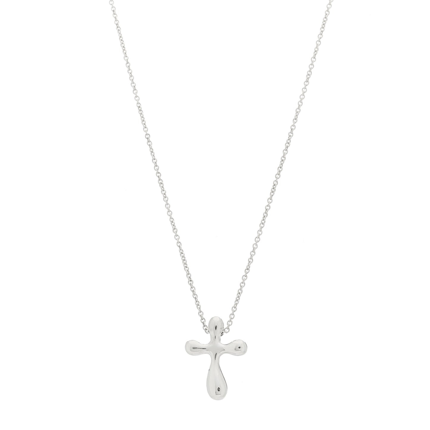 Sterling Silver 12mm Elsa Peretti Cross Pendant Necklace