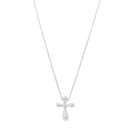 Tiffany Sterling Silver 12mm Elsa Peretti Cross Pendant Necklace 1 of 6