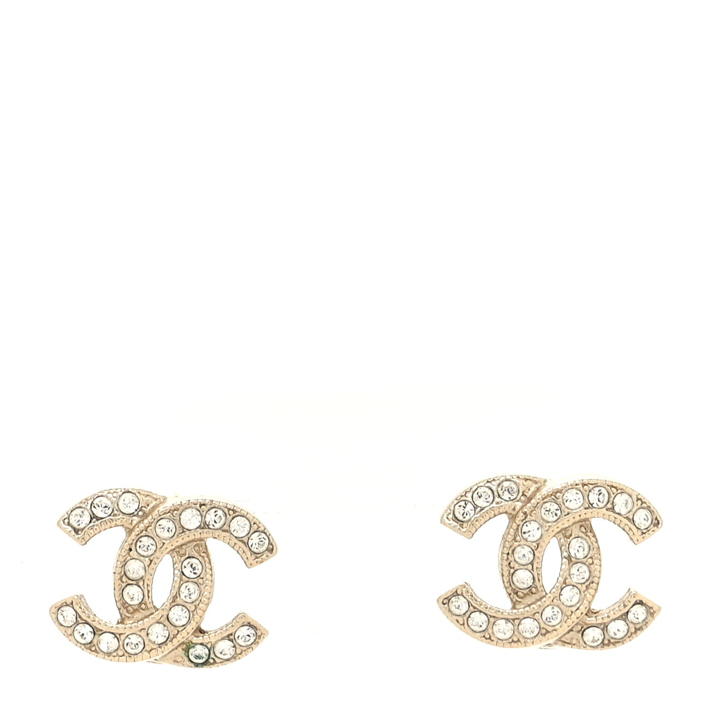 Crystal CC Earrings Light Gold