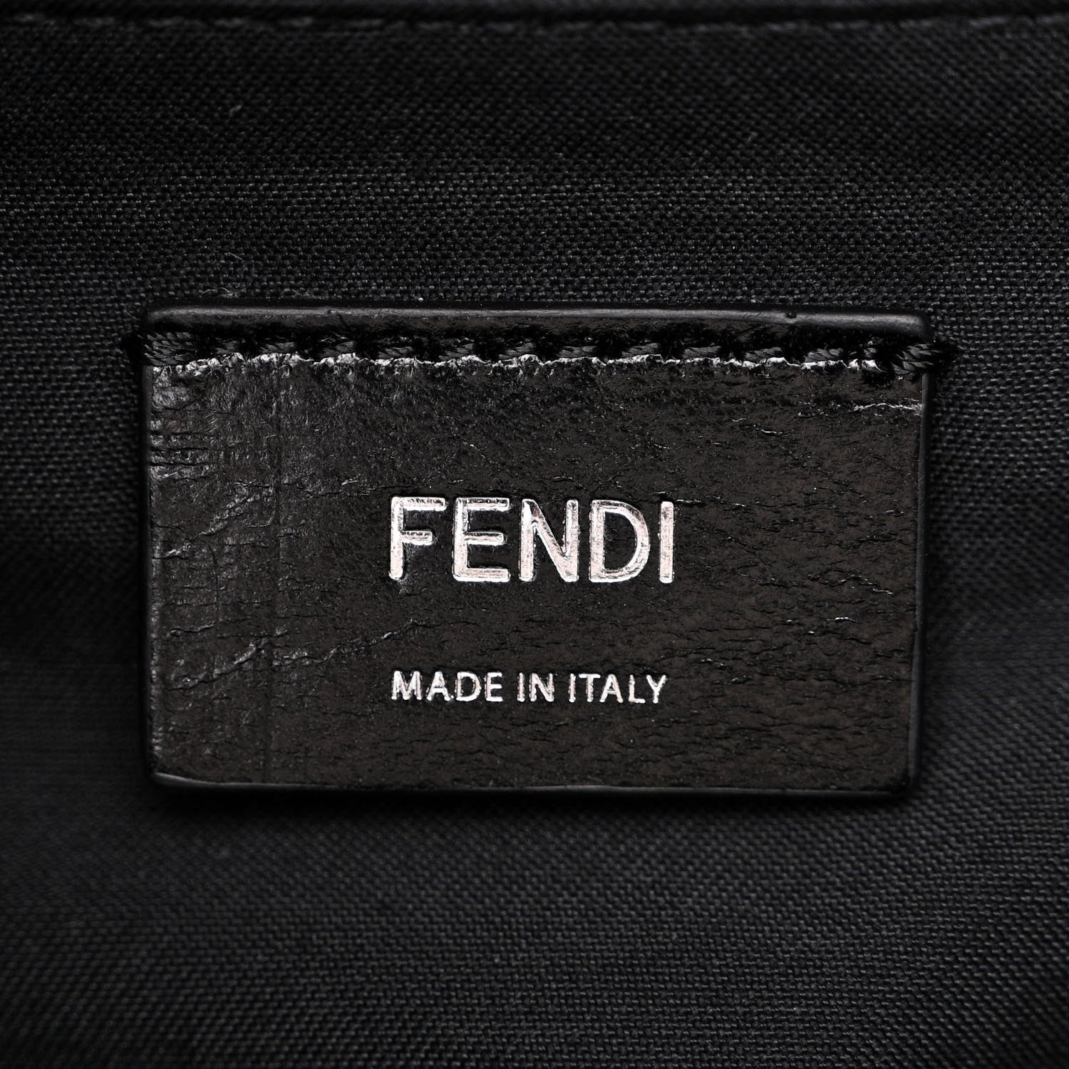 Fendi Recycled Fabric Jacquard Cotton Canvas Vitello Grace FF 1974 Large Convertible Baguette Tobacco Moro Black Beige 6 of 11