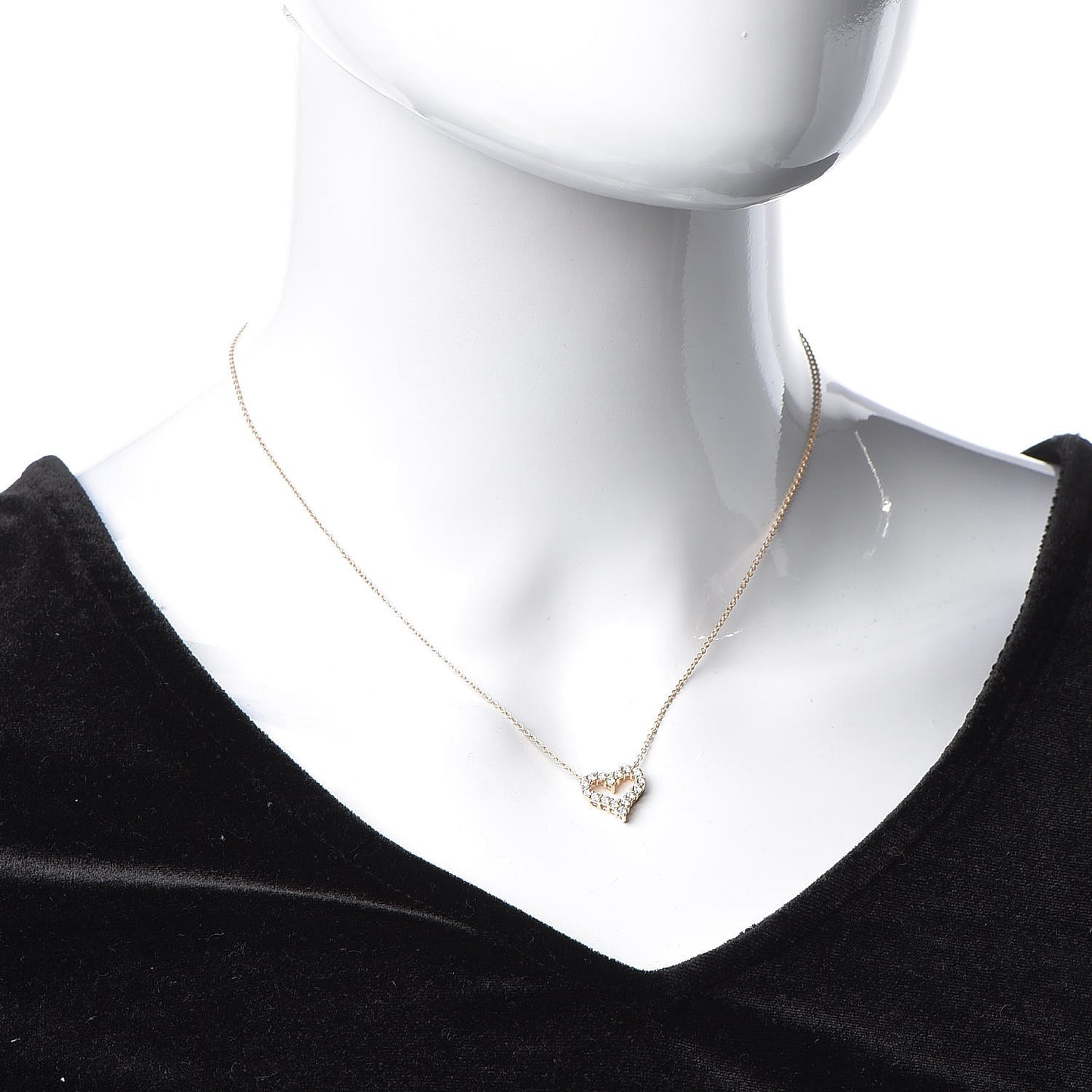 18K Rose Gold Diamond Mini Heart Pendant Necklace