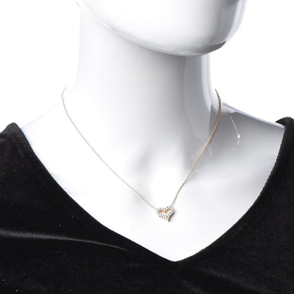 Tiffany 18K Rose Gold Diamond Mini Heart Pendant Necklace 2 of 8