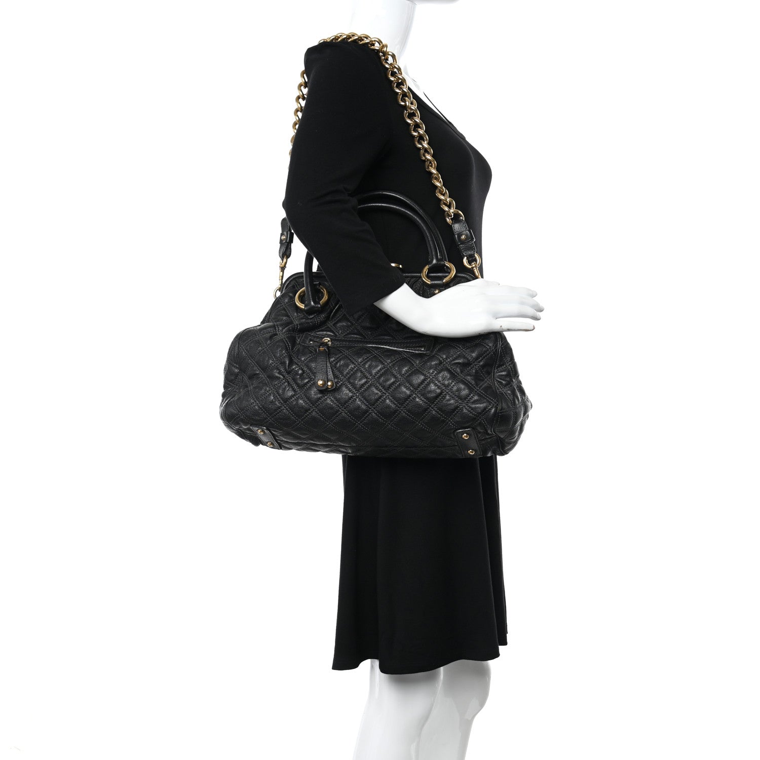 Marc Jacobs Calfskin Quilted Stam Black 2 of 16