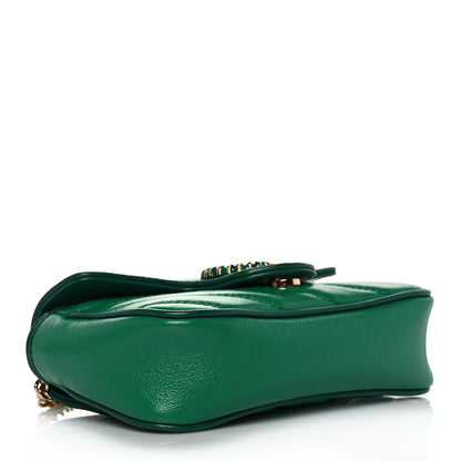 Gucci Azalea Calfskin Enamel Matelasse Diagonal Super Mini Torchon GG Marmont Shoulder Bag New Shamarock Emerald 4 of 11