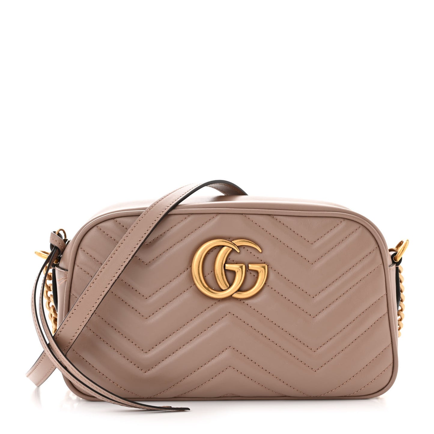 Calfskin Matelasse Small GG Marmont Chain Shoulder Bag Porcelain Rose