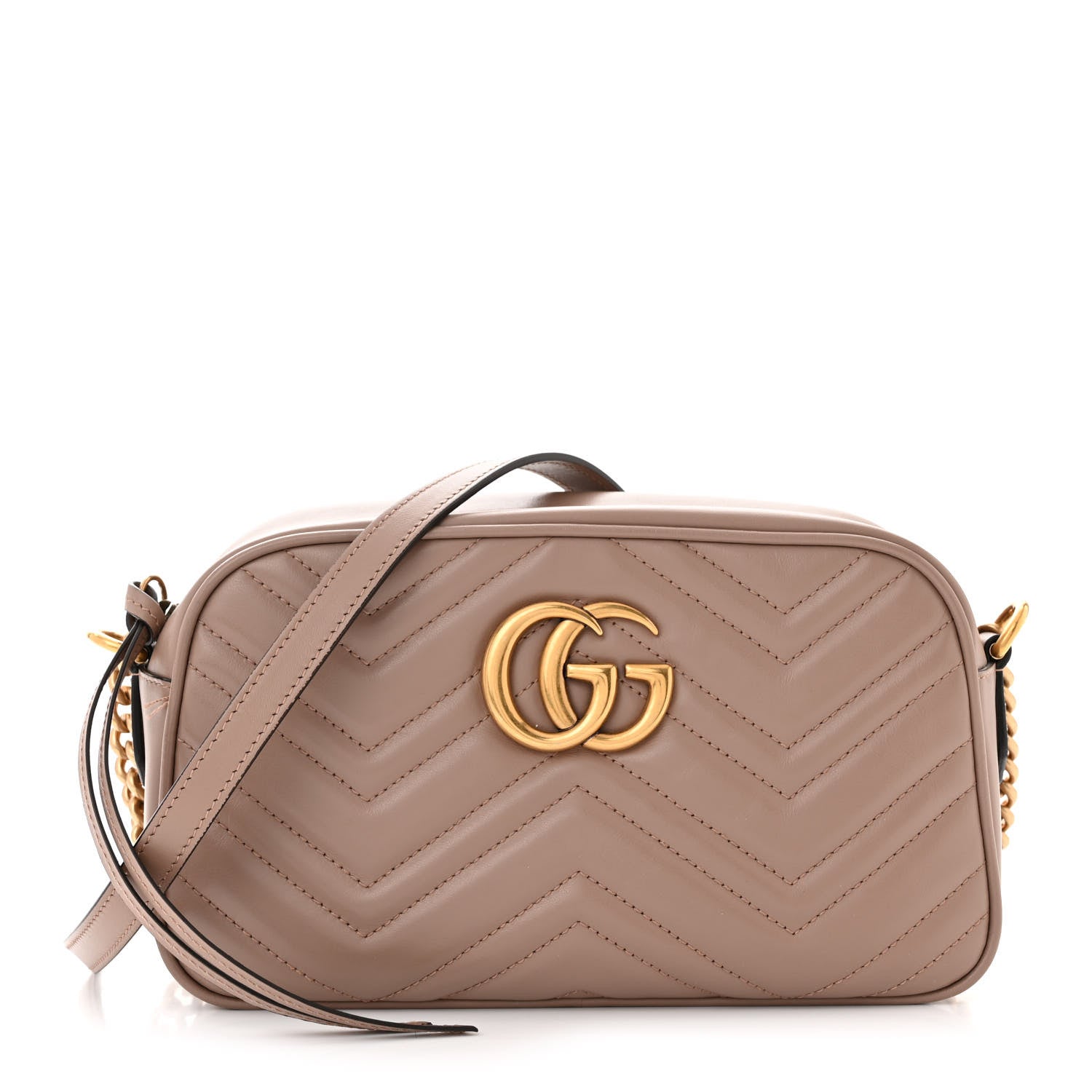 Gucci Calfskin Matelasse Small GG Marmont Chain Shoulder Bag Porcelain Rose 1 of 12