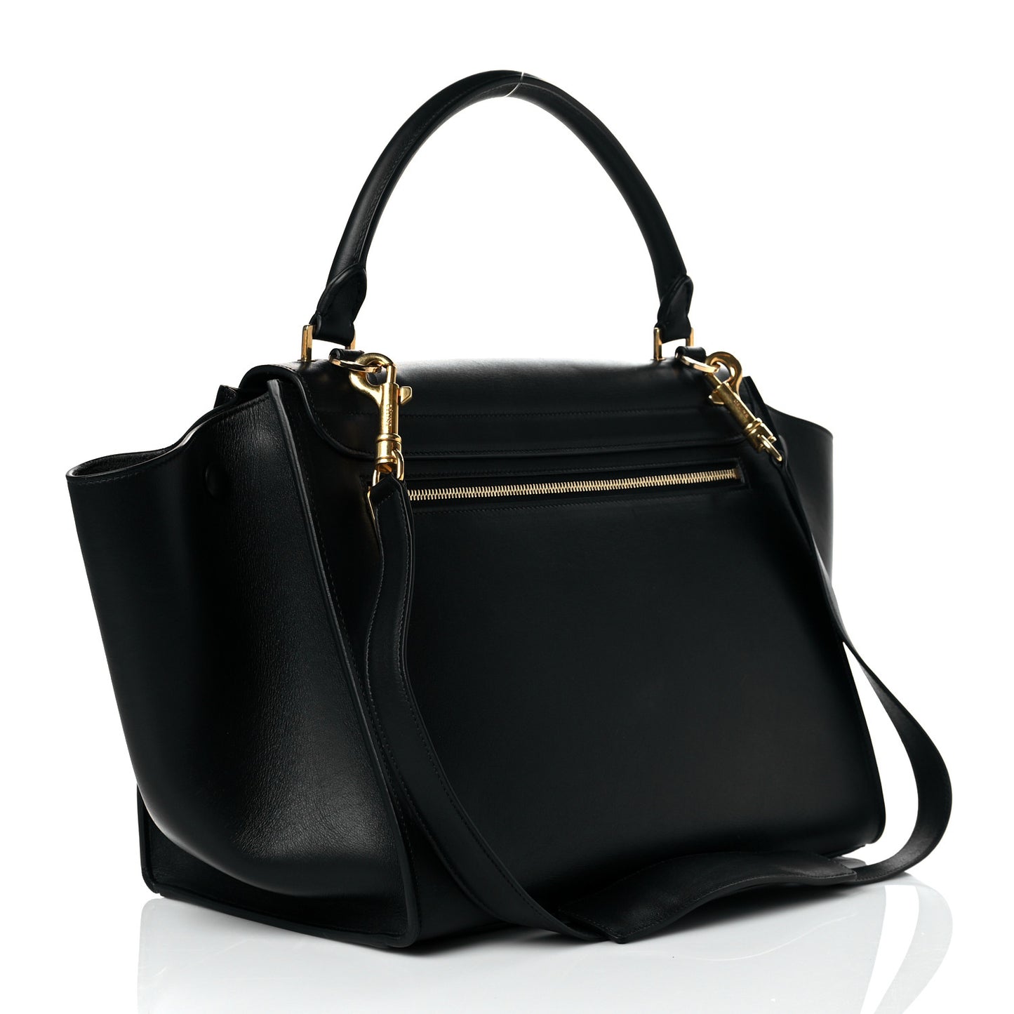 Smooth Calfskin Medium Trapeze Black