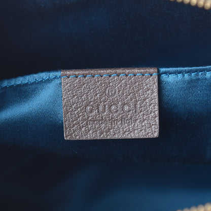 Gucci GG Supreme Monogram Textured Dollar Calfskin Web Small Ophidia Dome Shoulder Bag Beige Ebony New Acero 6 of 11