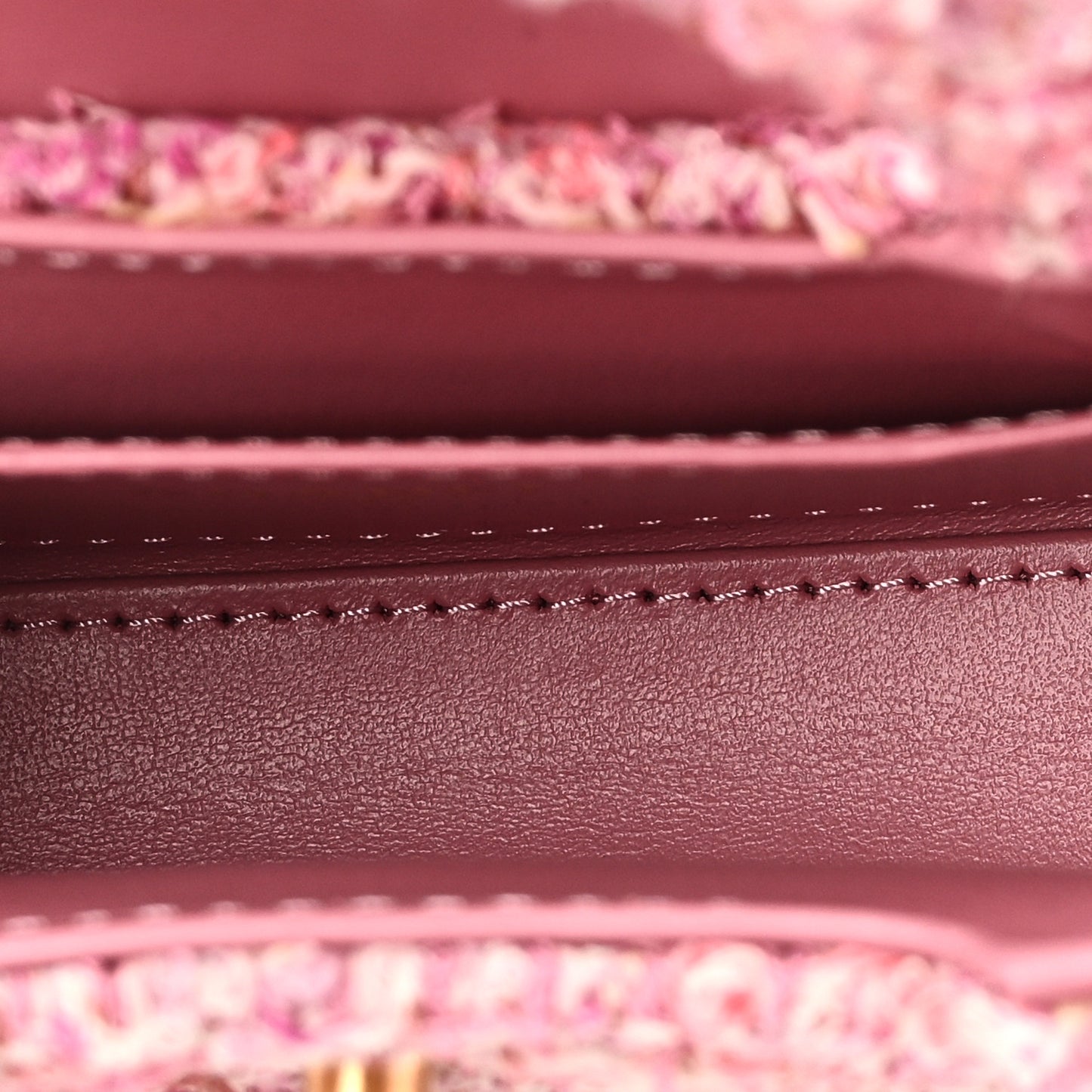 Tweed Quilted Mini Nano Kelly Shopper Pink