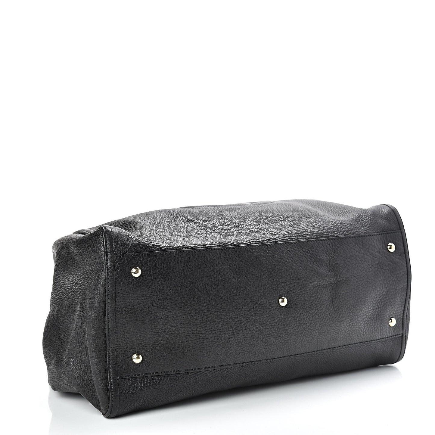 Pebbled Calfskin Large Soho Shoulder Bag Black