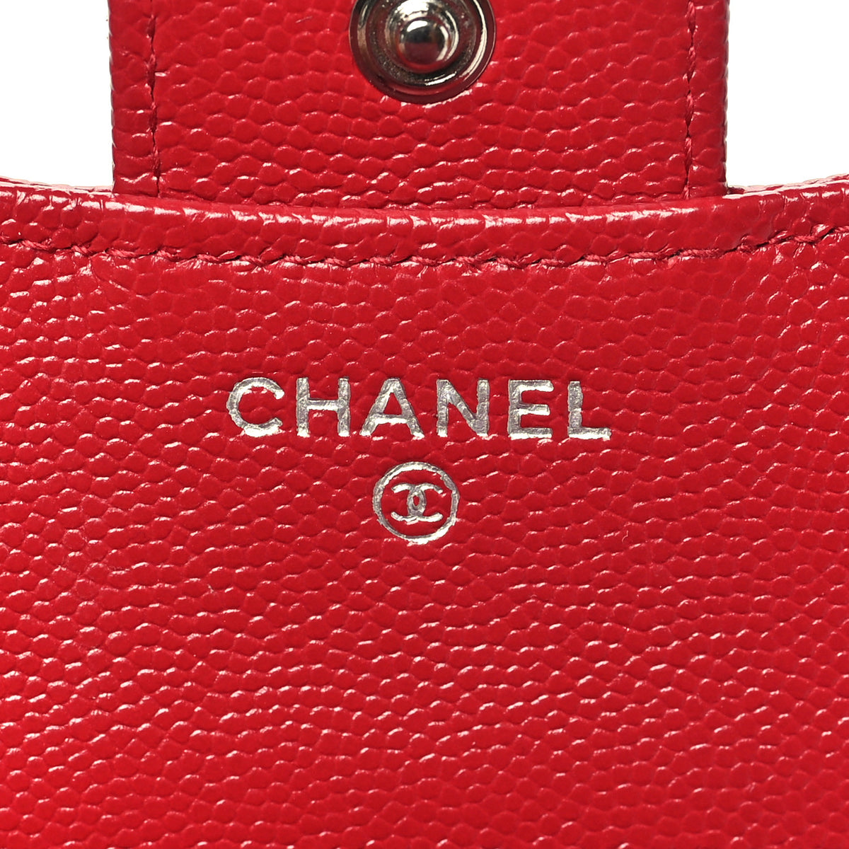 Caviar Quilted Compact Flap Wallet Dark Red