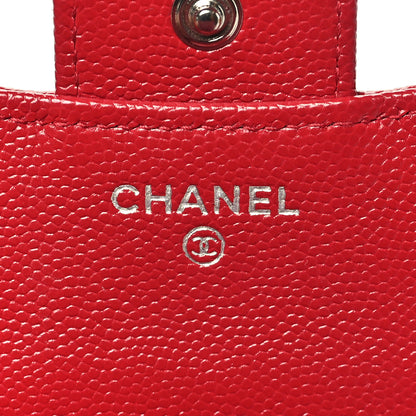 Chanel Caviar Quilted Compact Flap Wallet Dark Red 6 of 8