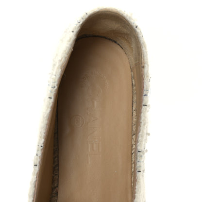 Chanel Tweed CC Espadrilles 41 Ecru White Blue Black 7 of 9