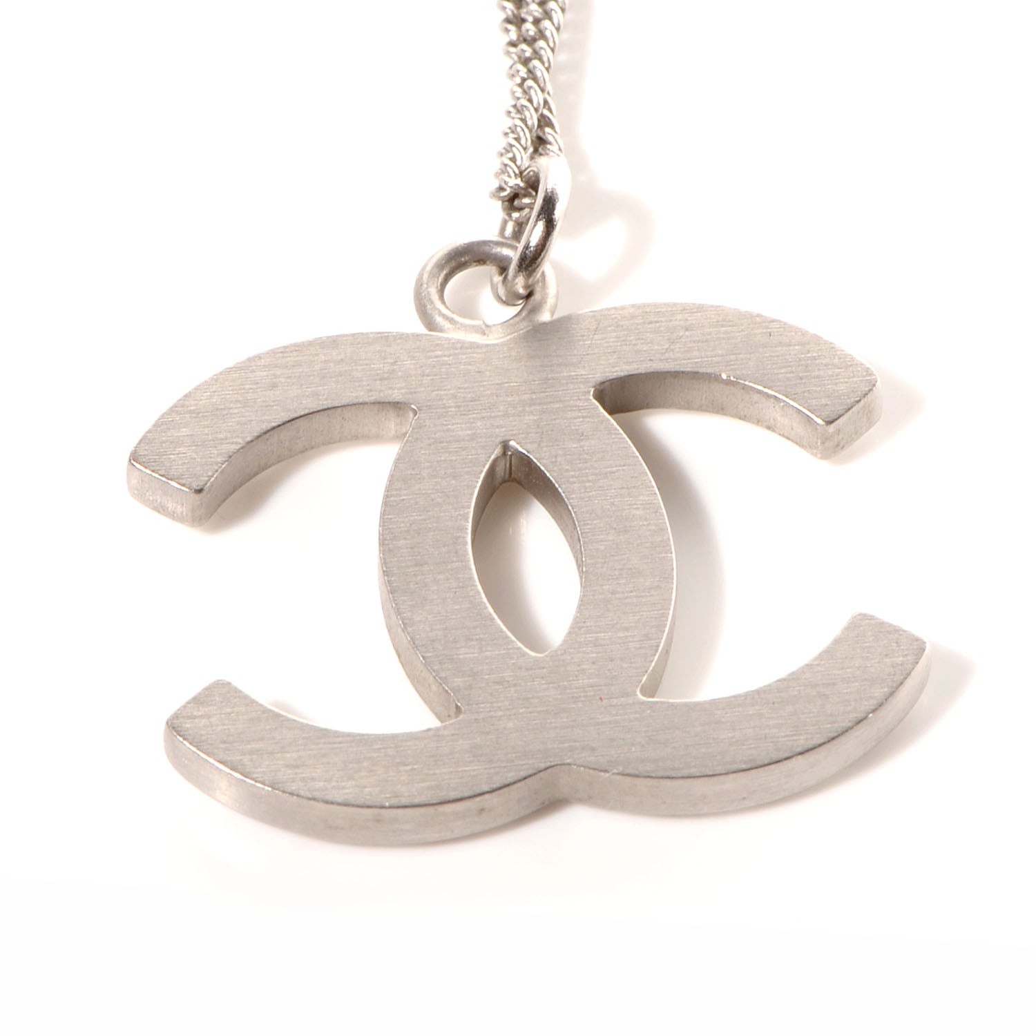 Chanel Crystal Baguette CC Necklace Silver 4 of 7