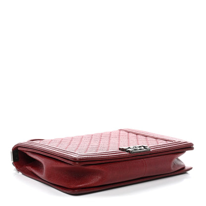 Chanel Caviar Quilted Large Boy Flap Dark Red 4 of 12