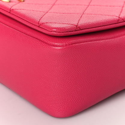 Chanel Caviar Quilted Small Fashion Therapy Flap Bag Dark Pink 9 of 10
