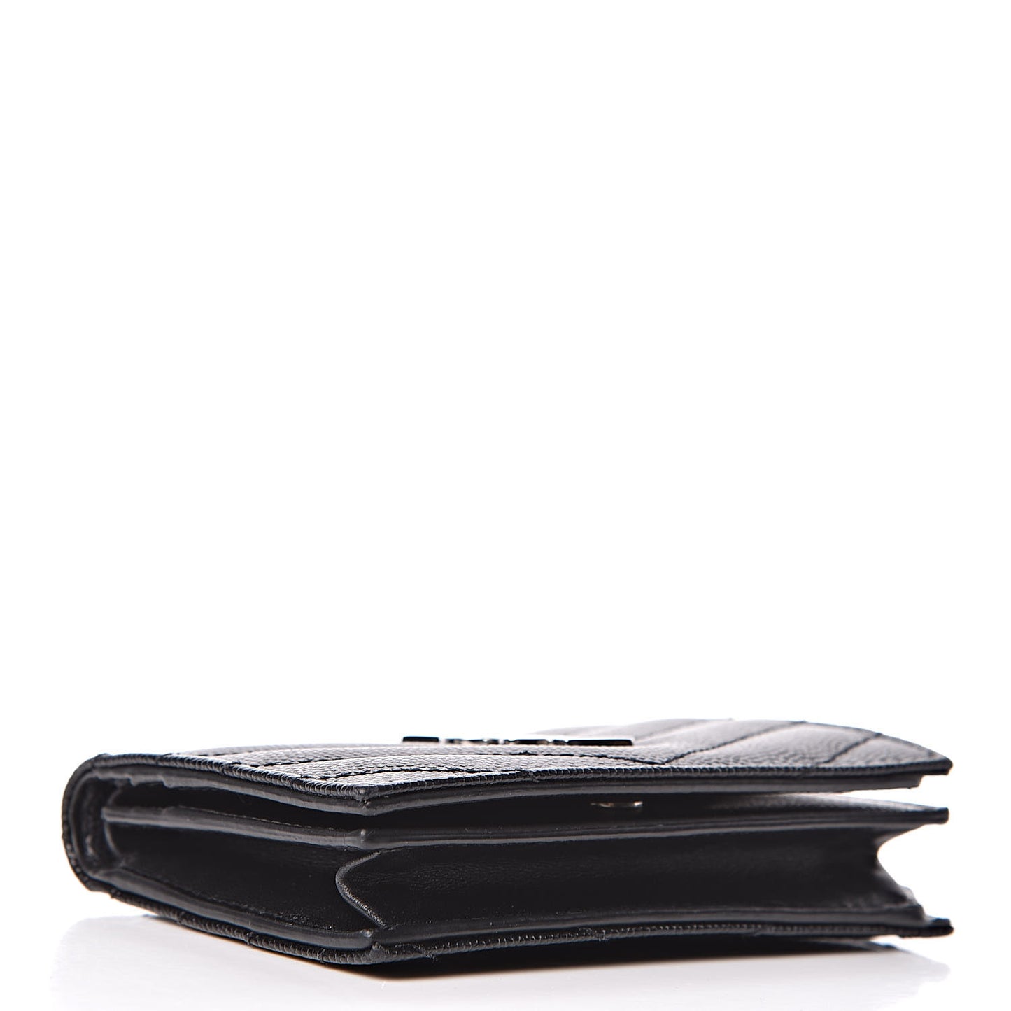 Grain De Poudre Matelasse Chevron Monogram Card Case Black