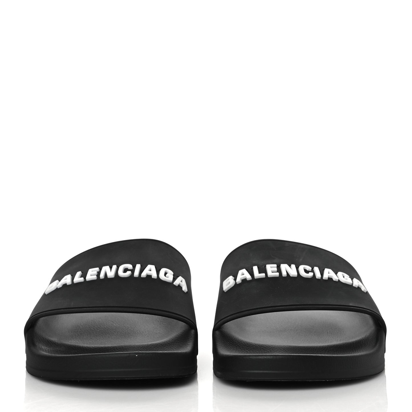 Rubber Womens Logo Pool Slide Sandals 41 Black White
